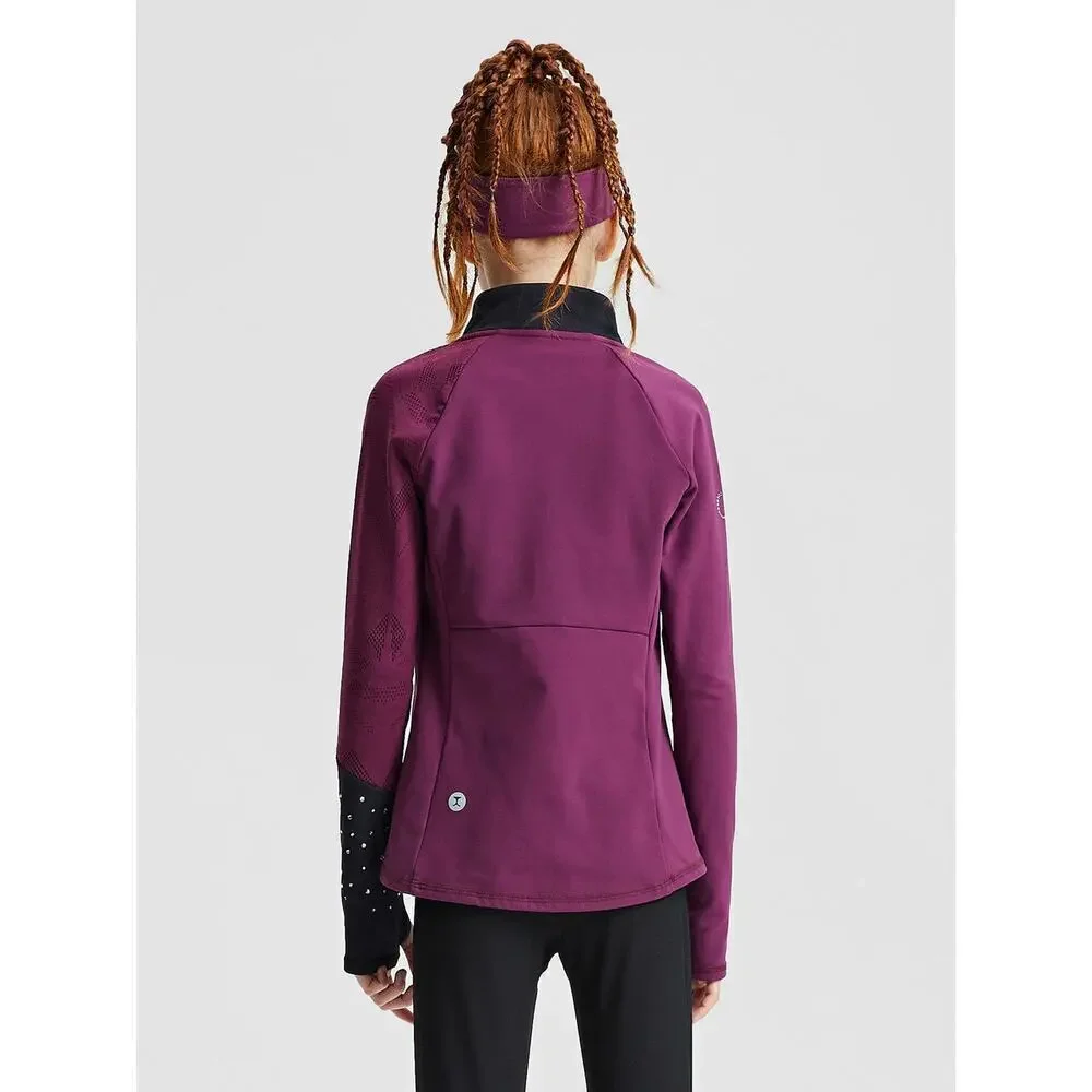 Girls' Purple Active Jacket with Thumbhole Cuffs